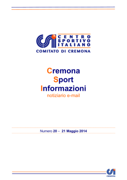 Notiziario numero 20 del 21/05/2014