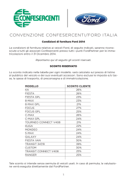 CONVENZIONE CONFESERCENTI/FORD ITALIA