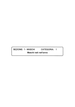 SEZIONE: 1 - MASCHI CATEGORIA: 1 Maschi nati nell