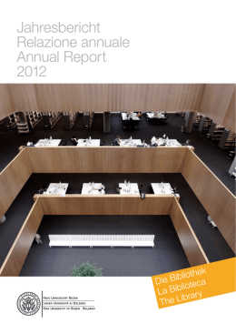 Jahresbericht 2012 - Libera Universit&agrave; di Bolzano