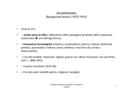 MODERNISMO Background storico - Universit&agrave; Ca` Foscari di Venezia