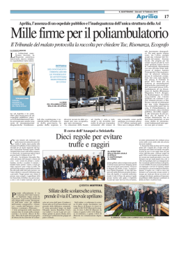 Mille firme per il poliambulatorio