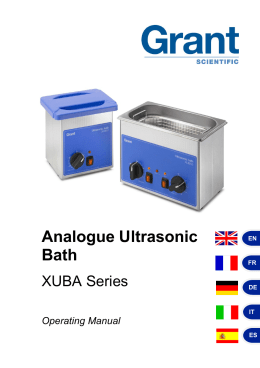 Grant XUBA Ultrasonic Bath Operating Manual