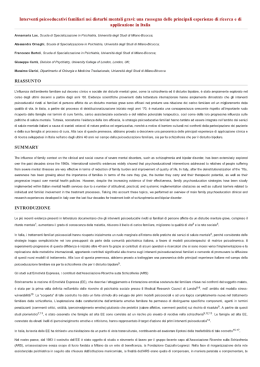 Interventi psicoeducativi familiari nei disturbi mentali grav