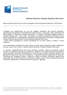 Gestione fiduciaria a Banque Populaire Côte d`Azur
