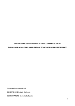 la governance di un`azienda vitivinicola di eccellenza