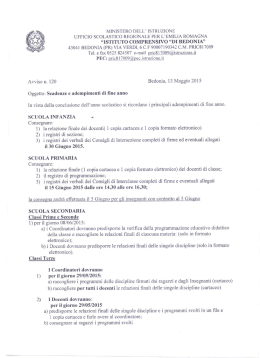 Adempimenti di fine anno - Istituto Comprensivo di Bedonia