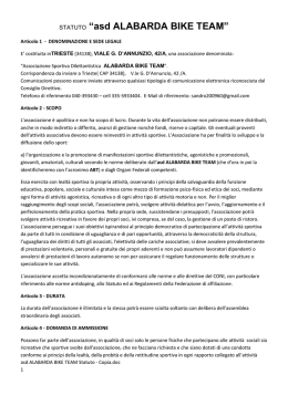 STATUTO &ldquo;asd ALABARDA BIKE TEAM&rdquo;