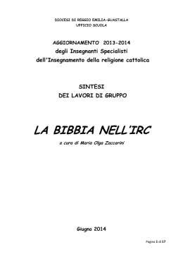 LA BIBBIA NELL`IRC - Portale docenti IRC