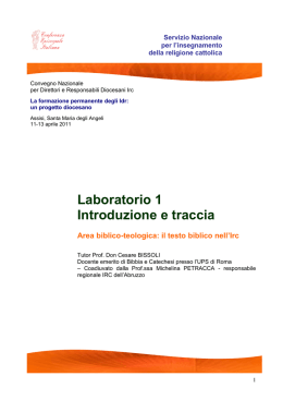 Laboratorio 1 Area biblico-teologica - IRC Venezia Infanzia