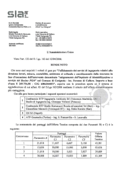 Rende Noto - Aggiudicazione definitiva