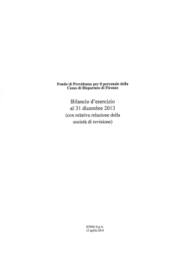 Bilancio d`esercizio - Fondo di Previdenza per il Personale della