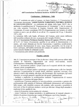 , STATUT o ano dell`Associazione Parkinson Insubria
