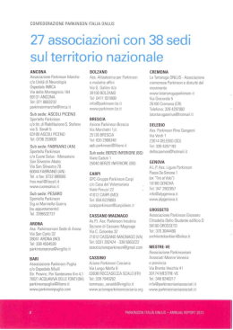 27 associazioni con 38 sedi sul territorio nazionale