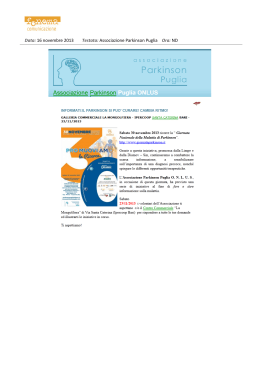 Associazione Parkinson Puglia - 16 Novembre 2013
