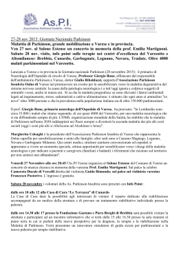 Comunicato stampa in pdf - Associazione Parkinson Insubria – AsPI