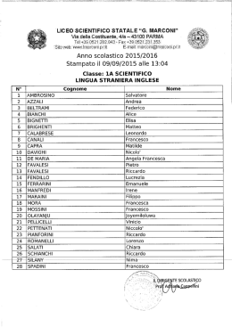 Composizione classi prime - a.s. 2015/2016