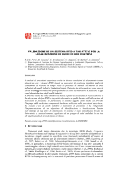 validazione di un sistema rfid a tag attivi per la localizzazione di