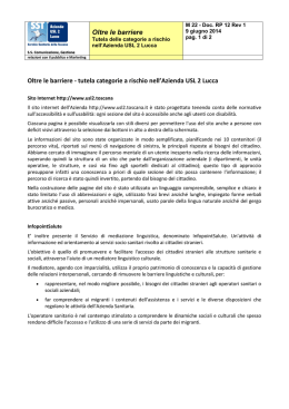Oltre le barriere - tutela categorie a rischio nell`Azienda USL 2 Lucca