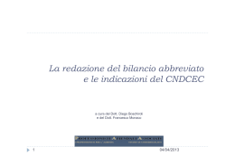 La redazione del bilancio abbreviato e le indicazioni del CNDCEC