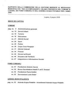 municipale no. 7824 accompagnante i bilanci preventivi del comune di