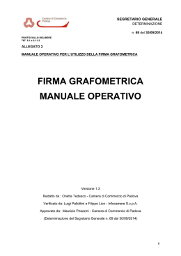 Manuale operativo per l`utilizzo della firma grafometrica