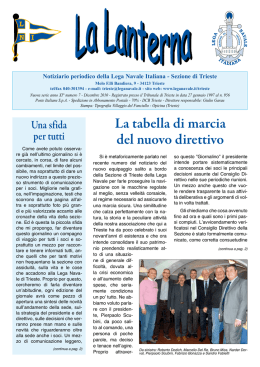 La tabella di marcia del nuovo direttivo - LNI