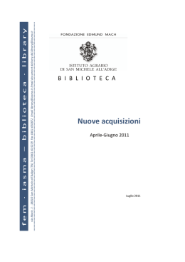 novita 1 aprile-30 giugno 2011