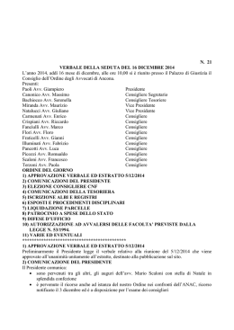 verbale 16 dicembre 2014 n. 21 - Ordine degli avvocati di Ancona