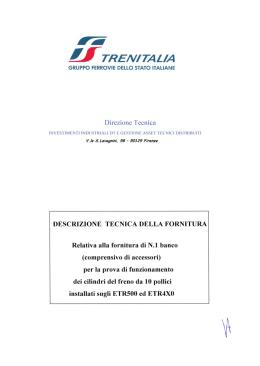 Descrizione tecnica banco prova cilindri freno