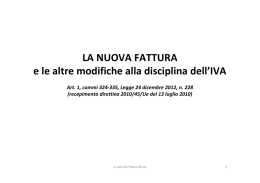 La Nuova Fattura e le altre modifiche alla disciplina dell`IVA