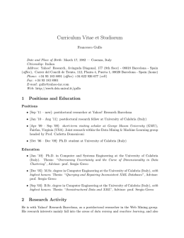 Curriculum Vitae et Studiorum