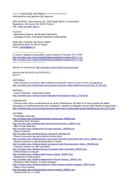 INVESTIRE INFORMATI ================ Informazione