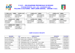 Calendario Pulcini - ASD Calcio Cavarzere