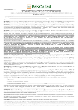 OFFERTA PUBBLICA DI SOTTOSCRIZIONE DELLE OBBLIGAZIONI