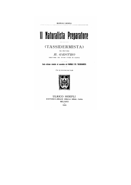 Il naturalista preparatore - Imbalsamatore tassidermista
