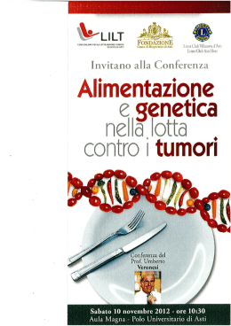 Alimentazione e genetica nella lotta contro i tumori