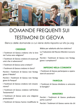 Domande frequenti sui Testimoni di Geova