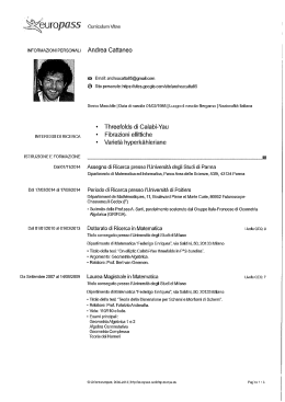 CV - Universit&agrave; degli Studi di Parma