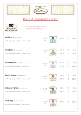 Lista dei vini e birre artigianali