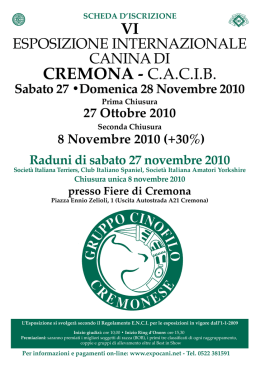 CREMONA - C.A.C.I.B. - Societ&agrave; Italiana Terriers