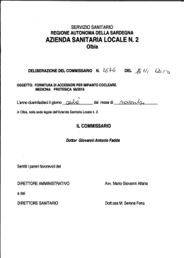 Delibera del 16 novembre 2010, n. 2676