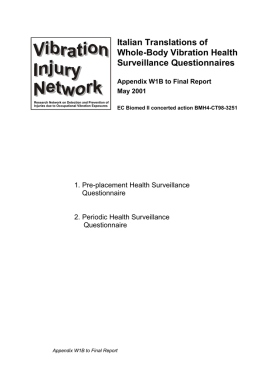 Italian Translations of Whole-Body Vibration Health Surveillance