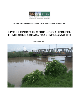 Livelli e portate medie giornaliere del Fiume Adige a Boara Pisani