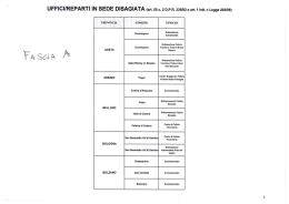 Elenco fascia A sedi disagiate 30 luglio 2014