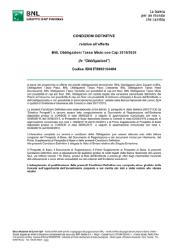 le &ldquo;Obbligazioni&rdquo;