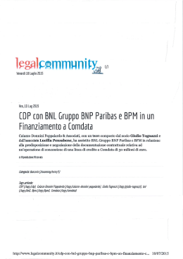 (UP con BNL Gruppo BNP Paribas e BPM in un