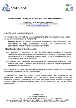 CONVENZIONE ORDINI PROFESSIONALI PER MODELLO UNICO I