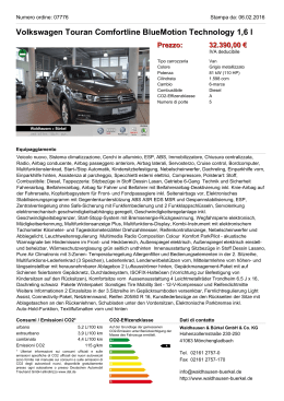 Volkswagen Touran Comfortline BlueMotion Technology 1,6 l Prezzo