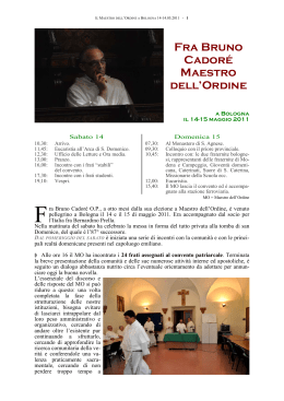 MO a Bologna 2011 - Ordine dei Predicatori